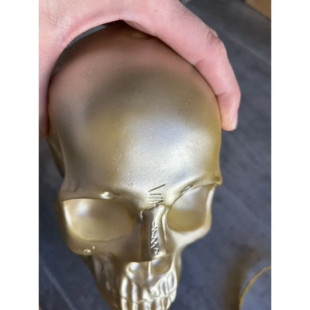 MAHLI Metallic Gold Colored Skull Diffuser Scent Aromatherapy Decor Bedroom Home